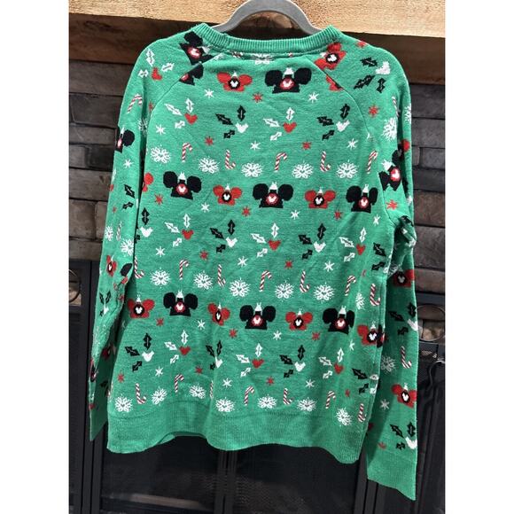 DISNEY PARKS Authentic Christmas MICKEY MINNIE Ears Sweater Size M *A3 - Picture 4 of 4